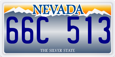 NV license plate 66C513