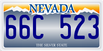 NV license plate 66C523