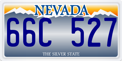 NV license plate 66C527