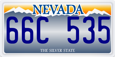 NV license plate 66C535