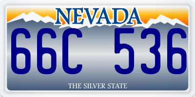 NV license plate 66C536