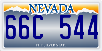 NV license plate 66C544