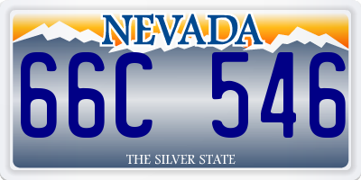 NV license plate 66C546