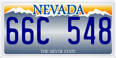 NV license plate 66C548
