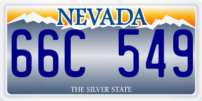 NV license plate 66C549