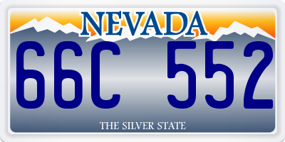 NV license plate 66C552