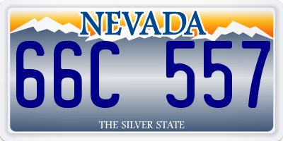 NV license plate 66C557