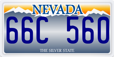 NV license plate 66C560