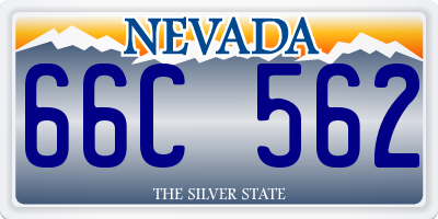 NV license plate 66C562