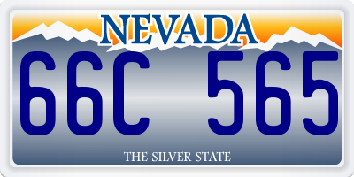 NV license plate 66C565