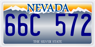 NV license plate 66C572