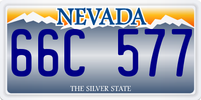 NV license plate 66C577
