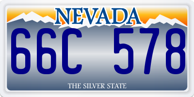 NV license plate 66C578