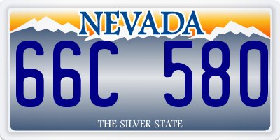 NV license plate 66C580