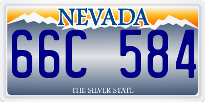 NV license plate 66C584