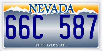 NV license plate 66C587