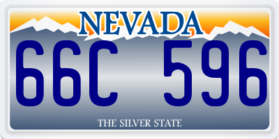 NV license plate 66C596
