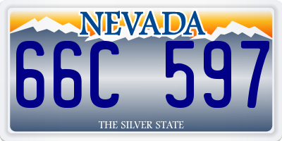 NV license plate 66C597