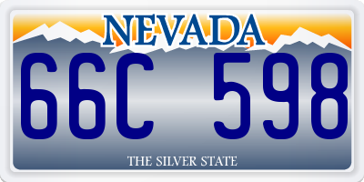 NV license plate 66C598