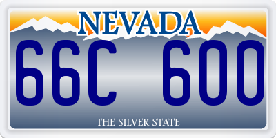 NV license plate 66C600
