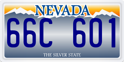 NV license plate 66C601