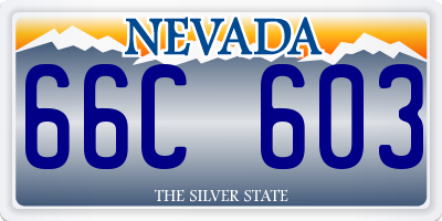 NV license plate 66C603