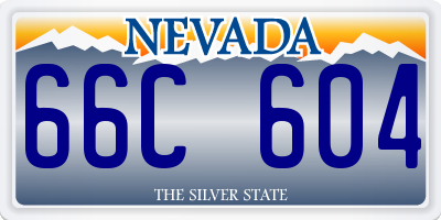NV license plate 66C604