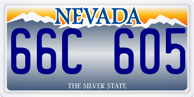 NV license plate 66C605