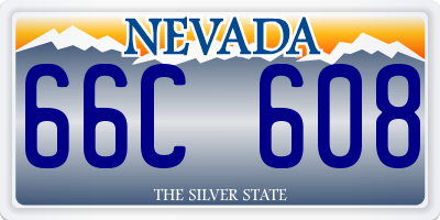 NV license plate 66C608