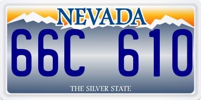 NV license plate 66C610