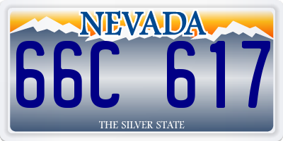 NV license plate 66C617