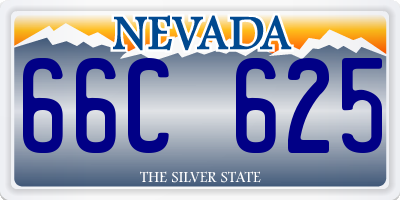 NV license plate 66C625