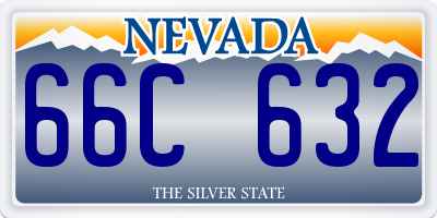 NV license plate 66C632