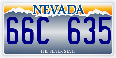 NV license plate 66C635