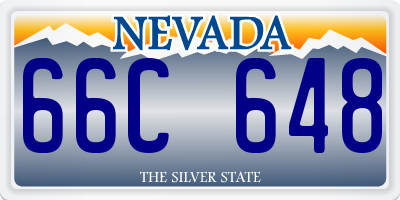 NV license plate 66C648