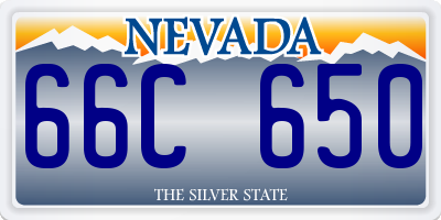 NV license plate 66C650