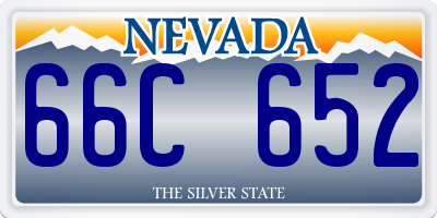 NV license plate 66C652