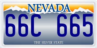 NV license plate 66C665