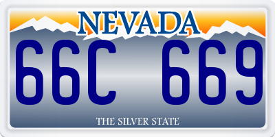 NV license plate 66C669
