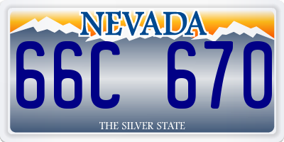 NV license plate 66C670