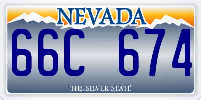 NV license plate 66C674