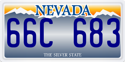 NV license plate 66C683