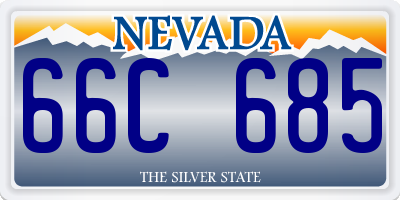 NV license plate 66C685