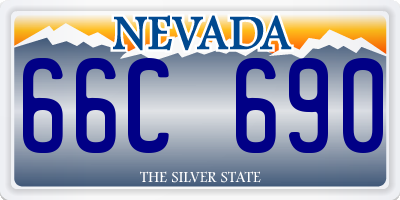 NV license plate 66C690