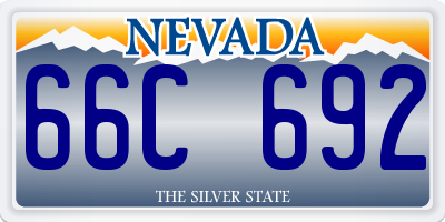 NV license plate 66C692