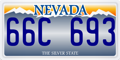 NV license plate 66C693