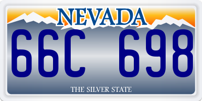 NV license plate 66C698
