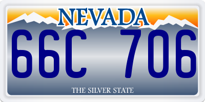 NV license plate 66C706