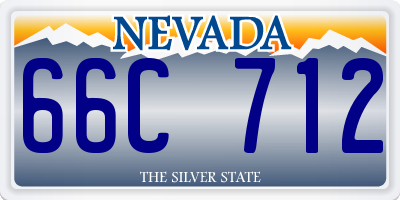 NV license plate 66C712