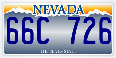 NV license plate 66C726
